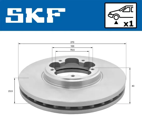 Bremsscheibe Vorderachse SKF VKBD 80123 V1 Bild Bremsscheibe Vorderachse SKF VKBD 80123 V1