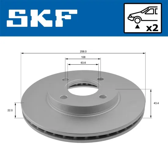 Bremsscheibe SKF VKBD 80125 V2 Bild Bremsscheibe SKF VKBD 80125 V2