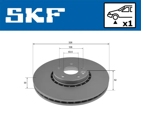 Bremsscheibe SKF VKBD 80128 V1 Bild Bremsscheibe SKF VKBD 80128 V1