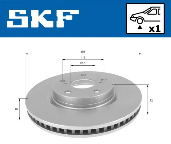 Bremsscheibe Vorderachse SKF VKBD 80129 V1 Bild Bremsscheibe Vorderachse SKF VKBD 80129 V1