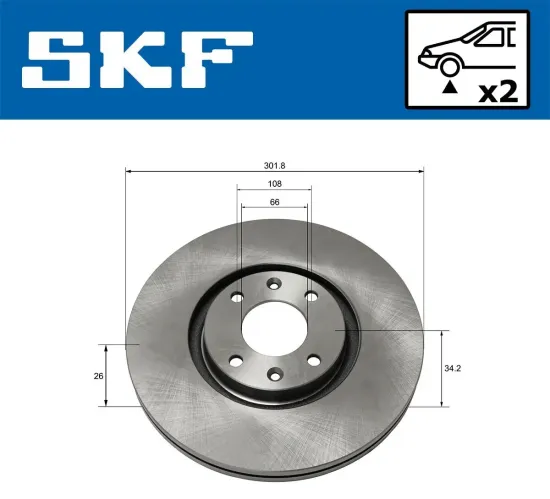 Bremsscheibe SKF VKBD 80135 V2 Bild Bremsscheibe SKF VKBD 80135 V2