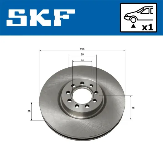 Bremsscheibe Vorderachse SKF VKBD 80159 V1 Bild Bremsscheibe Vorderachse SKF VKBD 80159 V1