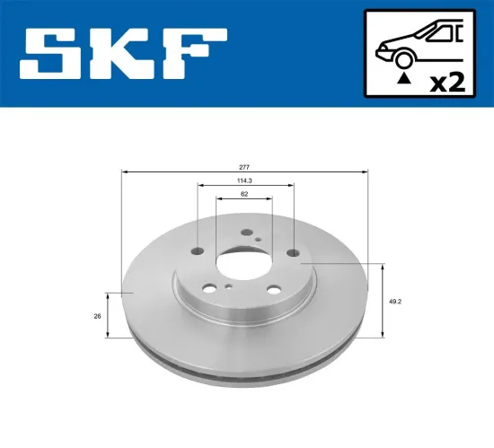 Bremsscheibe Vorderachse SKF VKBD 80160 V2 Bild Bremsscheibe Vorderachse SKF VKBD 80160 V2