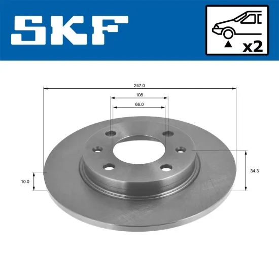 Bremsscheibe SKF VKBD 80165 S2 Bild Bremsscheibe SKF VKBD 80165 S2