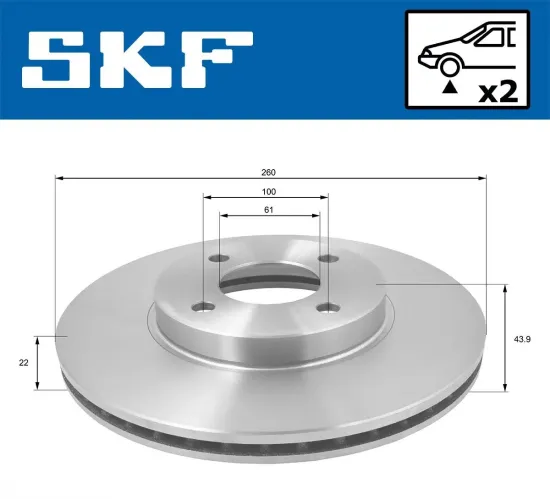 Bremsscheibe SKF VKBD 80166 V2 Bild Bremsscheibe SKF VKBD 80166 V2