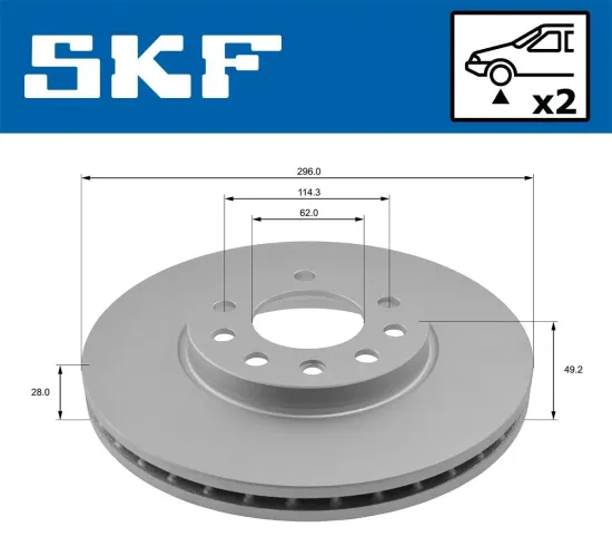 Bremsscheibe SKF VKBD 80168 V2 Bild Bremsscheibe SKF VKBD 80168 V2