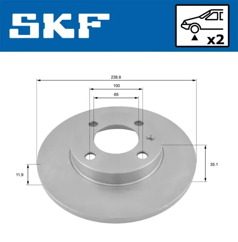 Bremsscheibe SKF VKBD 80184 S2 Bild Bremsscheibe SKF VKBD 80184 S2