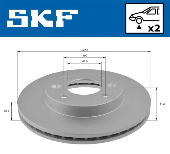 Bremsscheibe SKF VKBD 80195 V2 Bild Bremsscheibe SKF VKBD 80195 V2