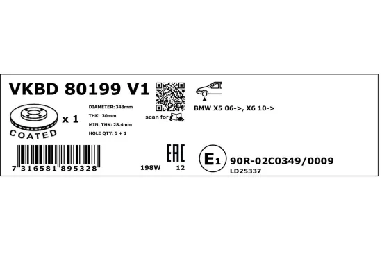 Bremsscheibe SKF VKBD 80199 V1 Bild Bremsscheibe SKF VKBD 80199 V1