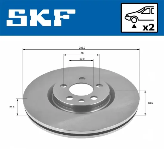 Bremsscheibe SKF VKBD 80208 V2 Bild Bremsscheibe SKF VKBD 80208 V2