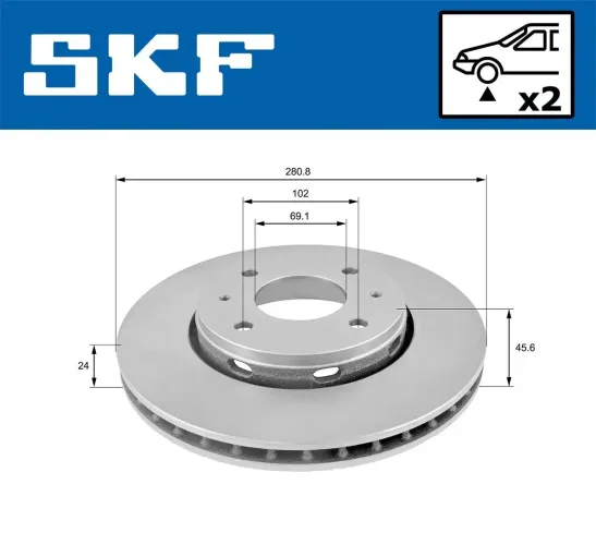 Bremsscheibe SKF VKBD 80262 V2 Bild Bremsscheibe SKF VKBD 80262 V2