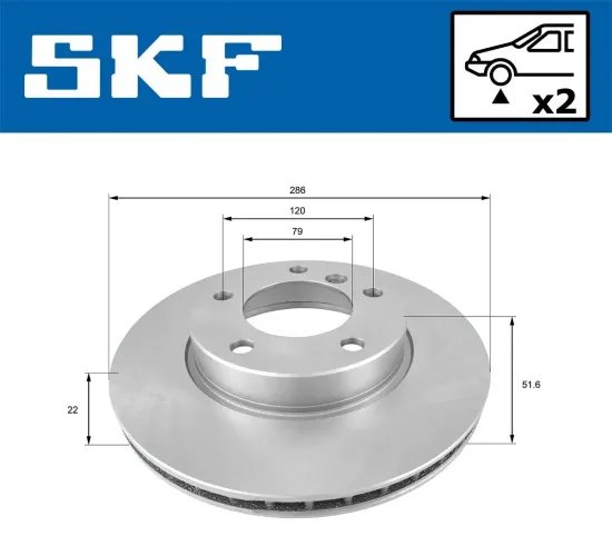 Bremsscheibe Vorderachse SKF VKBD 80276 V2 Bild Bremsscheibe Vorderachse SKF VKBD 80276 V2