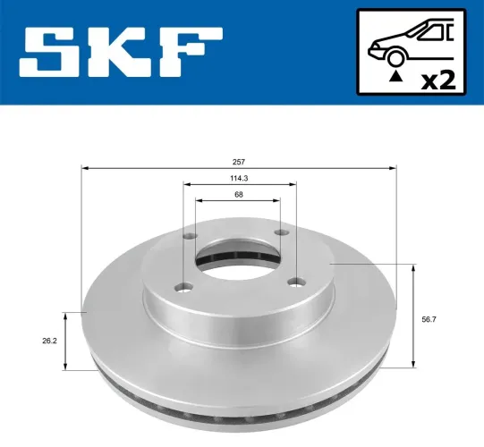 Bremsscheibe Vorderachse SKF VKBD 80300 V2 Bild Bremsscheibe Vorderachse SKF VKBD 80300 V2