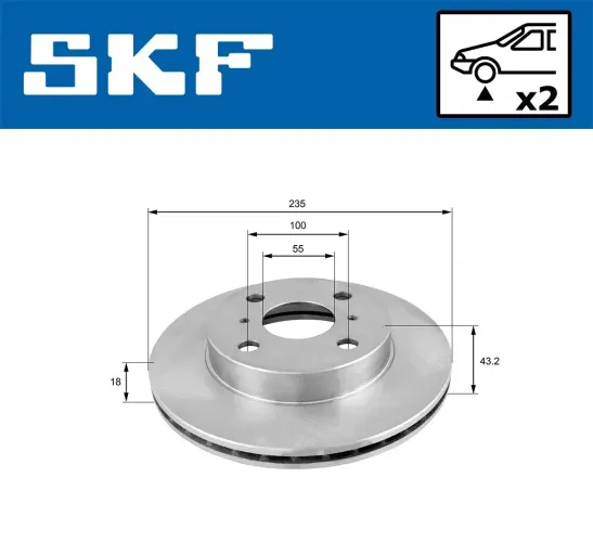 Bremsscheibe Vorderachse SKF VKBD 80302 V2 Bild Bremsscheibe Vorderachse SKF VKBD 80302 V2