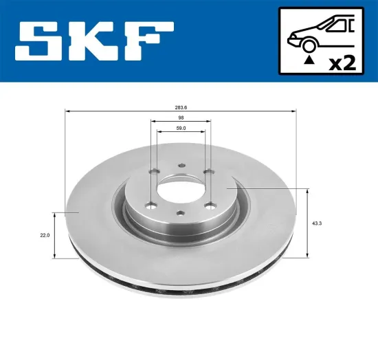 Bremsscheibe Vorderachse SKF VKBD 80306 V2 Bild Bremsscheibe Vorderachse SKF VKBD 80306 V2