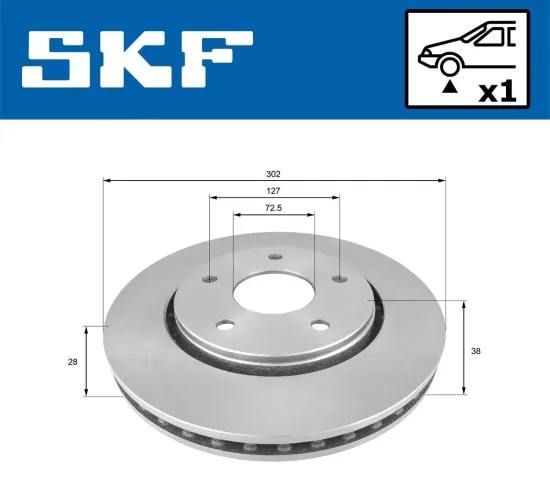 Bremsscheibe Vorderachse SKF VKBD 80312 V1 Bild Bremsscheibe Vorderachse SKF VKBD 80312 V1
