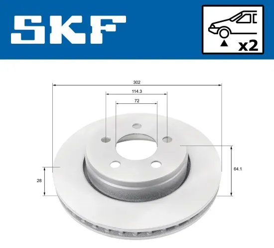 Bremsscheibe Vorderachse SKF VKBD 80313 V2 Bild Bremsscheibe Vorderachse SKF VKBD 80313 V2