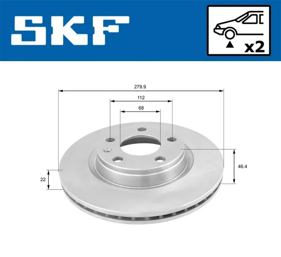 Bremsscheibe SKF VKBD 80319 V2 Bild Bremsscheibe SKF VKBD 80319 V2