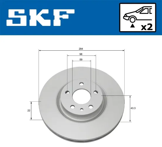 Bremsscheibe Vorderachse SKF VKBD 80320 V2 Bild Bremsscheibe Vorderachse SKF VKBD 80320 V2