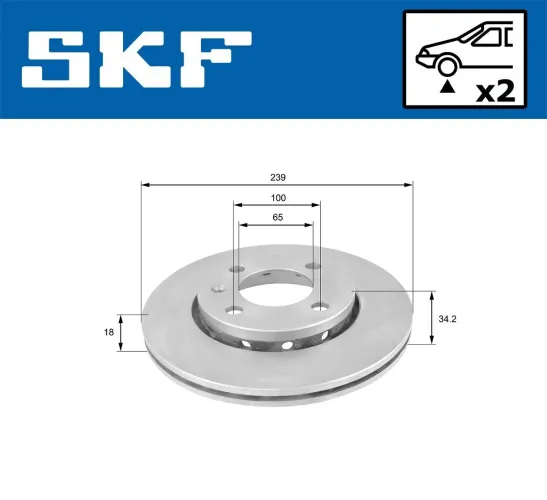 Bremsscheibe Vorderachse SKF VKBD 80331 V2 Bild Bremsscheibe Vorderachse SKF VKBD 80331 V2