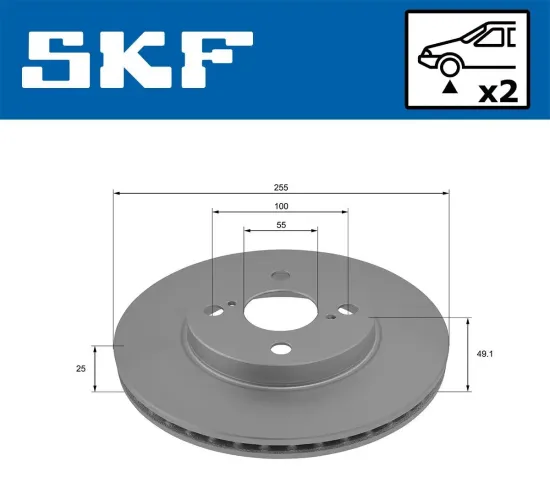 Bremsscheibe Vorderachse SKF VKBD 80333 V2 Bild Bremsscheibe Vorderachse SKF VKBD 80333 V2