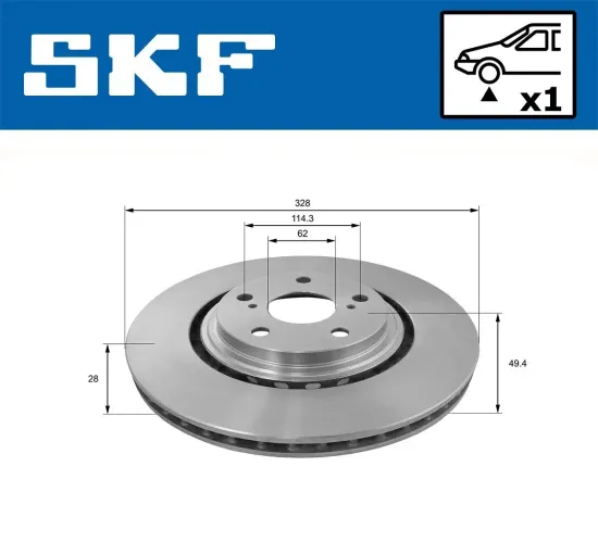 Bremsscheibe Vorderachse SKF VKBD 80342 V1 Bild Bremsscheibe Vorderachse SKF VKBD 80342 V1