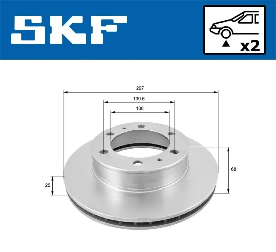 Bremsscheibe Vorderachse SKF VKBD 80346 V2 Bild Bremsscheibe Vorderachse SKF VKBD 80346 V2