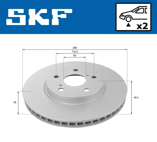 Bremsscheibe Vorderachse SKF VKBD 80353 V2 Bild Bremsscheibe Vorderachse SKF VKBD 80353 V2