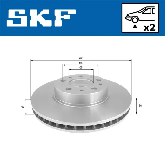 Bremsscheibe SKF VKBD 80382 V2 Bild Bremsscheibe SKF VKBD 80382 V2