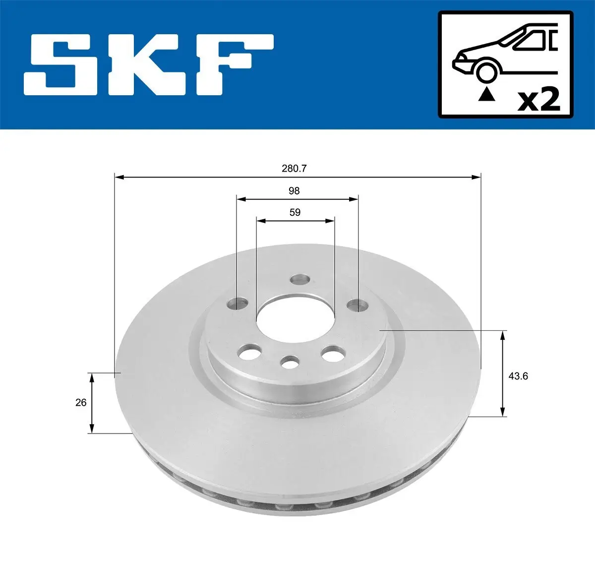 Bremsscheibe SKF VKBD 80400 V2 Bild Bremsscheibe SKF VKBD 80400 V2