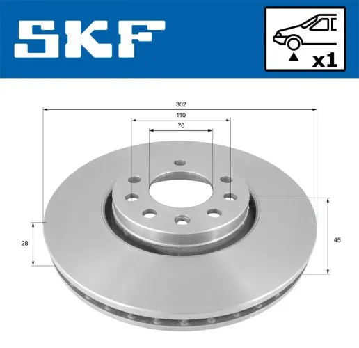 Bremsscheibe SKF VKBD 80411 V1 Bild Bremsscheibe SKF VKBD 80411 V1