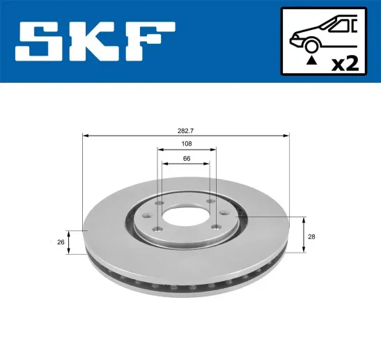 Bremsscheibe SKF VKBD 80412 V2 Bild Bremsscheibe SKF VKBD 80412 V2