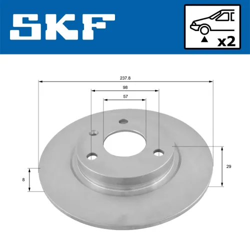 Bremsscheibe Vorderachse SKF VKBD 80449 S2 Bild Bremsscheibe Vorderachse SKF VKBD 80449 S2