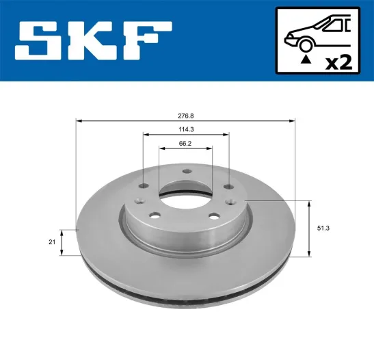 Bremsscheibe Vorderachse SKF VKBD 80450 V2 Bild Bremsscheibe Vorderachse SKF VKBD 80450 V2