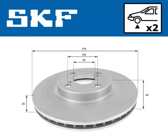 Bremsscheibe Vorderachse SKF VKBD 80452 V2 Bild Bremsscheibe Vorderachse SKF VKBD 80452 V2