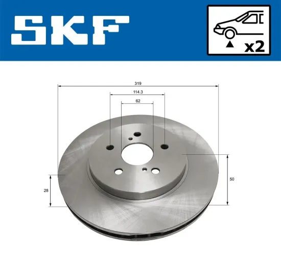 Bremsscheibe Vorderachse SKF VKBD 80477 V2 Bild Bremsscheibe Vorderachse SKF VKBD 80477 V2