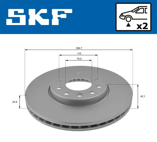 Bremsscheibe Vorderachse SKF VKBD 80478 V2 Bild Bremsscheibe Vorderachse SKF VKBD 80478 V2