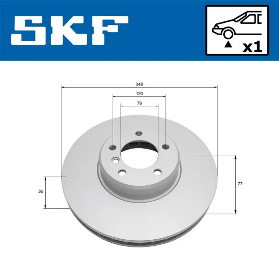 Bremsscheibe Vorderachse SKF VKBD 80487 V1 Bild Bremsscheibe Vorderachse SKF VKBD 80487 V1