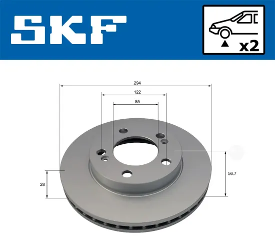 Bremsscheibe Vorderachse SKF VKBD 80510 V2 Bild Bremsscheibe Vorderachse SKF VKBD 80510 V2