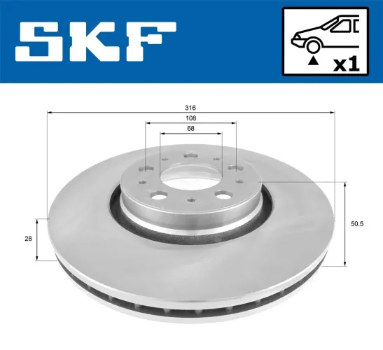 Bremsscheibe SKF VKBD 80522 V1 Bild Bremsscheibe SKF VKBD 80522 V1