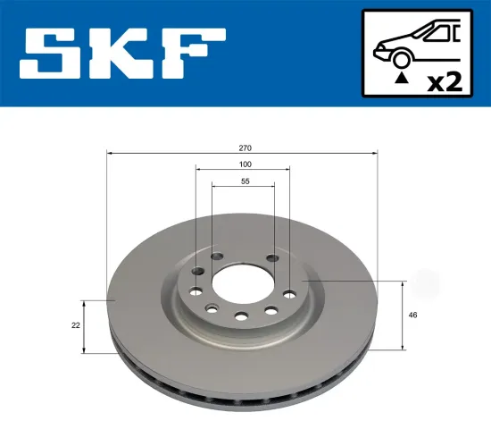 Bremsscheibe Vorderachse SKF VKBD 80526 V2 Bild Bremsscheibe Vorderachse SKF VKBD 80526 V2