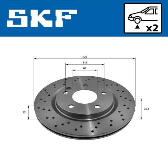 Bremsscheibe Vorderachse SKF VKBD 80529 V2 Bild Bremsscheibe Vorderachse SKF VKBD 80529 V2