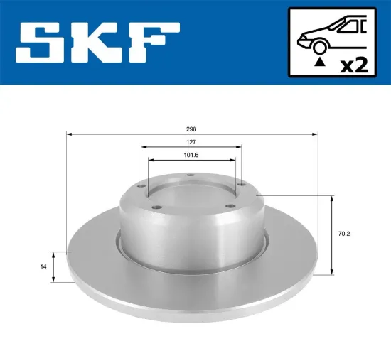Bremsscheibe Vorderachse SKF VKBD 80570 S2 Bild Bremsscheibe Vorderachse SKF VKBD 80570 S2