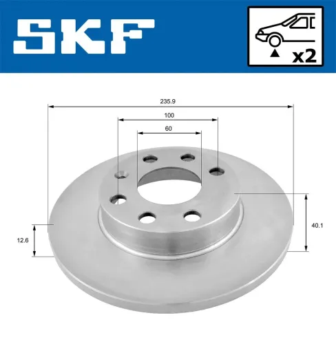 Bremsscheibe SKF VKBD 80590 S2 Bild Bremsscheibe SKF VKBD 80590 S2