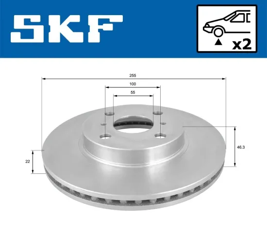 Bremsscheibe Vorderachse SKF VKBD 80617 V2 Bild Bremsscheibe Vorderachse SKF VKBD 80617 V2