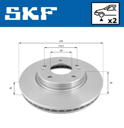 Bremsscheibe Vorderachse SKF VKBD 80625 V2 Bild Bremsscheibe Vorderachse SKF VKBD 80625 V2