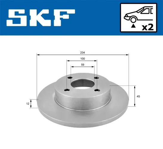 Bremsscheibe Vorderachse SKF VKBD 80626 S2 Bild Bremsscheibe Vorderachse SKF VKBD 80626 S2