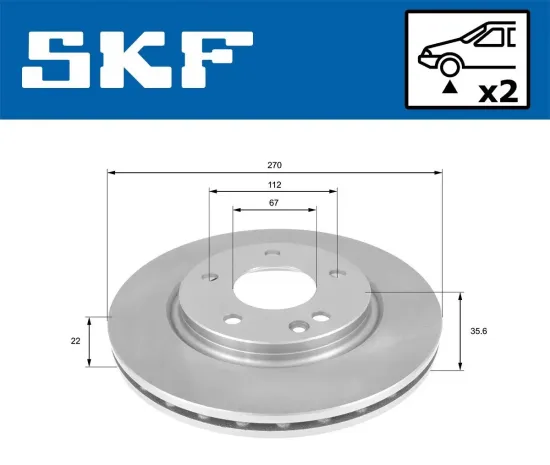 Bremsscheibe SKF VKBD 80628 V2 Bild Bremsscheibe SKF VKBD 80628 V2