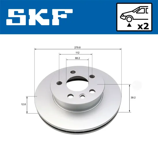 Bremsscheibe Vorderachse SKF VKBD 80641 V2 Bild Bremsscheibe Vorderachse SKF VKBD 80641 V2