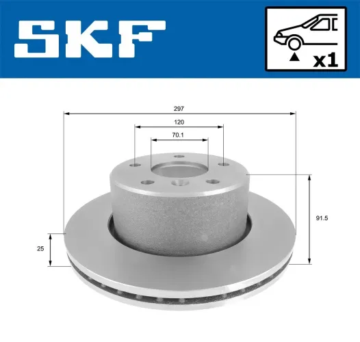 Bremsscheibe Vorderachse SKF VKBD 80646 V1 Bild Bremsscheibe Vorderachse SKF VKBD 80646 V1